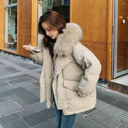 BINXUN羽绒服女2022冬装韩版宽松小个子加厚短款连帽羽绒服时