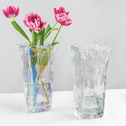 创意欧式花瓶摆件玻璃透明餐桌软装饰品家居客厅仿真插花玻璃花瓶