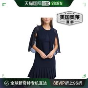 dkny女式雪纺披肩袖开衫毛衣 - 黑色 美国奥莱直发