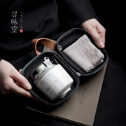 在自快客杯旅行茶具｜手绘竹子泡茶壶手提便携收纳包户外茶器套装