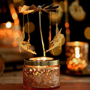 创意生日礼物走马灯旋转烛台摆件，北欧浪漫烛光，晚餐道具香薰蜡烛杯