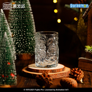 美光站macottstation哆啦a梦圣诞系列，浮雕玻璃杯牛奶果汁杯啤酒杯