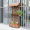 防腐木花箱碳化木质花盆庭院实木种植箱阳台花槽攀爬藤架户外