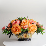 欧式假花客厅仿真花套装，玫瑰玄关餐桌茶几，摆放花卉绢花装饰花