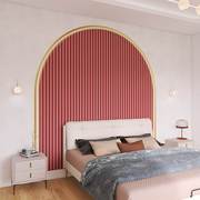 粉色拱门几何格栅背景墙壁纸北欧简约软包客厅儿童房卧室床头墙纸