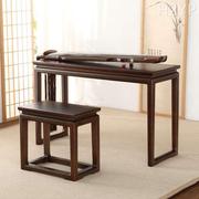 中式古琴桌凳共鸣琴桌实木书法桌子，国学桌茶艺围棋桌书画桌老榆木