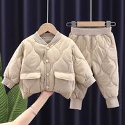 男宝宝秋冬装二件套一8七八十个月加绒衣服1周岁外套外出婴儿长袖