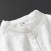 钩花刺绣小立领白衬衫女长袖，纯棉竖领衬衣，设计感小众洋气小衫春季