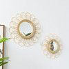 墙面镜子创意田园梳妆镜，壁挂摆件贴墙藤编圆形装饰镜艺术镜