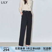 lily2024春女装都市通勤款，宽松垂坠感直筒，显瘦高腰西装休闲裤