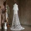 法式白色花朵珍珠超长拖尾结婚婚礼头纱新娘主婚纱旅拍照头饰