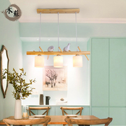 阳台吊灯北欧现代简约小鸟餐厅客厅吧台艺术灯具实木创意日式吊灯