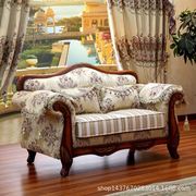欧式布艺沙发客厅组合 实木雕花双人美式酒店奢华小户型三人沙发
