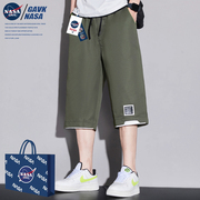 NASA GAVK 2024潮流男女同款短裤男情侣百搭夏季运动七分裤子