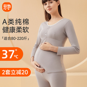 孕妇哺乳秋衣秋裤套装，秋冬季怀孕期月子产后喂奶纯棉，睡衣保暖内衣