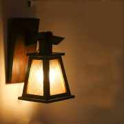 泰国进口灯具过道壁灯，仿古卧室灯客厅，实木雕花玻璃灯中式床头灯饰