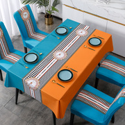 桌布套装椅套罩套装家用长方形，餐桌台布靠背一体椅垫椅套欧式
