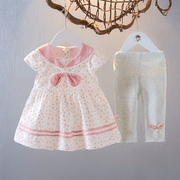 女童夏装0裙子1-2-3岁婴儿衣服洋气女宝宝上衣公主时髦两件裙套装
