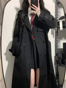小个子风衣女2023春秋韩系高级感黑色英伦风中长短款大衣外套