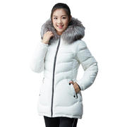 冬季棉袄加厚外套，棉衣女中长款韩版修身连帽棉服
