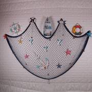 地中海风格装饰渔网，麻绳仿古摄影道具，贝壳渔网