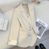 米白色西装外套女2024春季韩版设计感小众，时尚气质通勤小西服