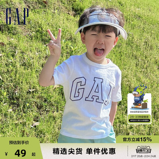 断码Gap男女童春秋LOGO纯棉运动短袖T恤儿童装上衣871976