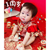 中式周岁礼服女宝宝唐装，一周岁生日宴冠衣中国风，女童抓周旗袍秋季