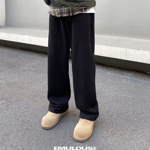 Emulous水洗卫裤2.0 加绒加厚宽松直筒版型秋冬百搭直筒休闲长裤