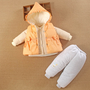 6一12个月女宝宝衣服分体7款8加厚棉服5袄4婴儿秋冬装外套装季天