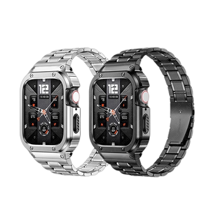 适用AppleWatch8表带iWatch9表壳S9苹果手表带S8金属iWatchS7保护套WatchS6壳Ultra2不锈钢带S7外壳SE高级感5