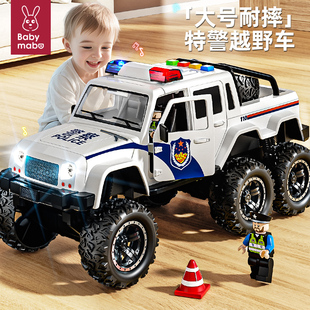 110儿童越野车警车玩具合金，仿真大号特警察公安，小汽车模型男孩3岁
