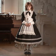 原创设计小女仆装连衣裙万圣节Lolita长款洛丽塔娃娃领正版秋冬季