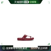 欧洲直邮LOEWE棕红色徽标羊皮凉鞋