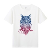 2023夏季青少年纯棉圆领短袖T恤打底衫动物图案猫头鹰