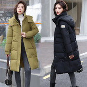 冬季羽绒棉服女装时尚，减龄连帽外套，加厚保暖宽松韩版棉衣中长款