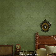 美式复古花纹卧室，壁纸法式客厅沙发，酒店背景墙定制墙布不织布