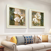 欧式装饰画客厅餐厅挂画卧室，玄关花卉壁画简欧美式复古风油画文艺