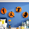 男孩儿童房间布置墙面，装饰画nba科比海报，卧室床头篮球主题墙贴纸