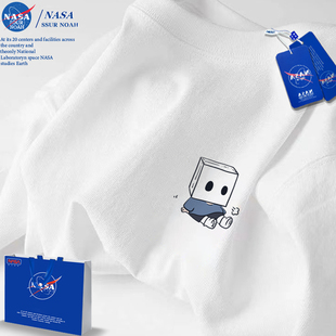 NASA联名短袖t恤男夏季男士潮流简约小众上衣纯棉体恤男女款衣服