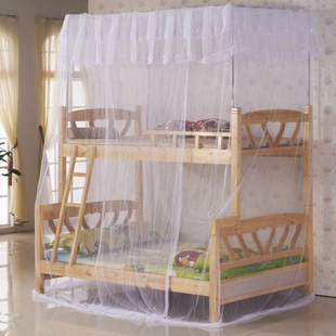 子母床蚊帐上下铺高低床双层床订做蚊帐一体不锈钢方顶坐床式