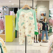organic有机棉男女童家居服套装韩国2024年夏季中大童插肩袖