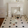 奶油格子地毯客厅卧室高级轻奢地垫法式复古沙发茶几毯房间ins风