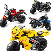 摩托车赛车越野山地车澳可拼插拼装机车塑料，积木益智玩具男孩礼物