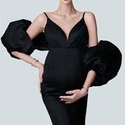 黑色泡泡袖披肩婚纱礼服影楼造型短款手袖可订做颜色小斗蓬