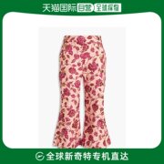 香港直邮ZIMMERMANN 女士纽扣装饰印花亚麻小喇叭长裤