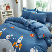 卡通太空火箭宇航员四件套纯棉全棉儿童床品卡通被套床上用品男孩
