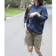 韩国设计师cherrykoko休闲立领，长袖外套时尚，短裤女装显瘦潮