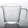 耐热玻璃刻度杯耐高温可微波炉，家用量杯带刻度有嘴把手牛奶杯