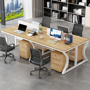 日式职员办公桌电脑桌椅组合现代简约办公家具2/6四4人工作位屏风